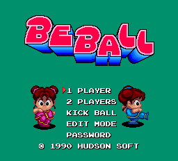 Be Ball title screen for PC Engine